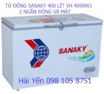 Tủ Đông Sanaky Giàn Đồng 2 Ngăn Đông Và Mát Vh 4099W1 400L Giảm Giá Tại Kho