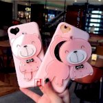 Ốp Lưng Dẻo 3D Hình Gấu Có Gương Soi Cho Iphone 5 6 7