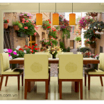 Gạch Tranh 3D Phong Cảnh Vườn Hoa Dh018
