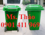 Thùng Rác Công Cộng 120 Lít, Thùng Rác 2 Bánh Xe, Thùng Chứa Rác Bằng Nhựa Hdpe, Thùng Rác Nhựa Rẻ