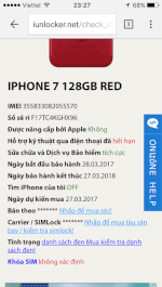 Bán Iphone 7 Red 128Gb Hàng Như Mới 99%
