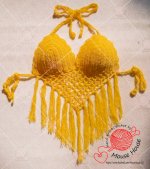 Bikini Len Móc Màu Vàng