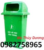 Thùng Rác 90L Nắp Kín, Thùng Rác Công Cộng, Thùng Rác Ngoài Trời Giá Rẻ