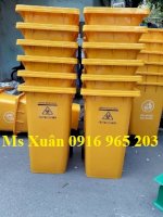 Thùng Rác Y Tế 120 Lít, Thùng Rác Màu Vàng 120 Lít, Thùng Rác Lây Nhiễm 120L