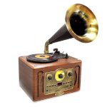 Loa Kèn Nghe Đĩa Than Có Radio  Pyle Vintage Pvnp30Bt - Hàng Nhập Usa