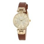 Đồng Hồ Anne Klein 109442Chhy Women's Goldtone Case With Honey Leather Strap Watch