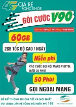 Sim Viettel V90: 2Gb/ Ngày + Gọi Nội Mạng Miễn Phí