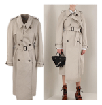Áo Khoát Nữ Balenciaga 517936Tve069501 Beige Cotton Trench Coat
