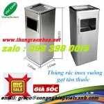 Thùng Rác Gạt Tàn Inox Vuông