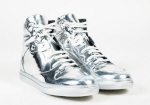 Giày Balenciaga Metallic Silver Mirror Leather High Top Lace Up Sneakers Nam Và Nữ