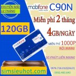 C90N Mobifone 4G Ưu Đãi 120Gb Data + 1050 Phút Gọi