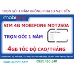 Sim 4G Mobifone Mdt250A Trọn Gói 1 Năm (4Gb/Tháng) Không Cần Nạp Tiền