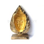 Tượng Đá Phật 3D Lá Bồ Đề - Màu Nhũ Vàng