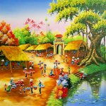 Tranh Gạch Men 3D Phong Cảnh Quê Hương Việt Nam