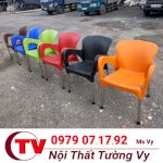 Ghế Nhựa Đúc Chân Inox Dành Cho Quán Cafe Tường Vy Tv03