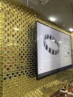 Gạch Mosaic Trang Trí Vàng Bọt Mstt001