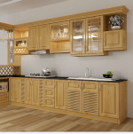 Tủ bếp gỗ tự nhiên: Giải pháp tốt cho căn bếp gia đình hiện đại