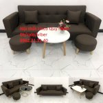 Bộ Bàn Ghế Sofa Giường Tay Vịn Băng Sfgtv09 Nâu Cafe Nội Thất Lino Quy Nhơn