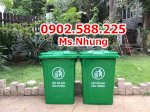 Thùng Rác 90 Lít Nắp Kín, Màu Xanh Lá