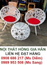 Bộ Bàn Ghế Cafe Mấy Nhựa Ngoài Trời Giá Rẻ Hgh896