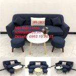 Bộ Bàn Ghế Salon Sofa Băng Xanh Dương Đậm Đen Giá Rẻ Nội Thất Linco Sài Gòn