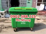 Thùng Rác 660 Lít Nhựa Hdpe Nguyên Sinh, Nắp Đậy Kín