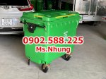 Xe Đẩy Rác 660 Lít Làm Từ Nhựa Hdpe Nguyên Sinh, Có Nắp Đậy Kín, Với 4 Bánh Xe