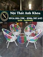 Bàn Ghế Cafe Trứng Đồng Tiền Ak-442