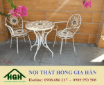 Bàn Ghế Cafe Sân Vườn Hoa Văn Hgh909 Giá Rẻ Tphcm