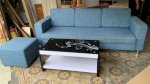 Thanh Lý Bộ Sofa Bọc Vải Cũ Màu Xanh Giá Rẻ