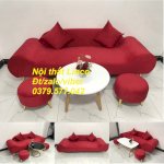 Bộ Ghế Sofa Băng Văng Thuyền Đẹp 2M Màu Đỏ Tươi Vải Nhung Đẹp Giá Rẻ Nội Thất Linco Bến Tre