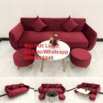 Bộ Bàn Ghế Sopha Văng Sofa Băng Giá Rẻ Vải Nhung Màu Đỏ Đô Mềm Mịn Đẹp Ở Tại Nội Thất Linco Bạc Liêu