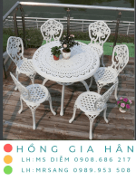 Bộ Bàn Ghế Sắt Nghệ Thuật Hồng Gia Hân Bgs12_Hàng Đẹp Giá Rẻ