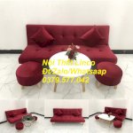 Bộ Ghế Sofa Giường Màu Đỏ Đô Vải Nhung Nội Thất Linco Kiên Giang