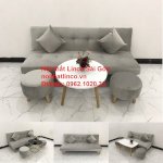 Bộ Ghế Sofa Bed Giường Nằm Nhỏ Gọn 1M7 Giá Rẻ Xám Lông Chuột Vải Nhung Ở Tại Nội Thất Linco Sài Gòn