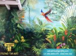 Vẽ Tranh Tường Hoa Lá, Tranh Tropical - Rừng Nhiệt Đới Bình Dương