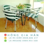 Xả Kho Thanh Lý Bộ Bàn Ghế Mây Nhựa Hồng Gia Hân M009