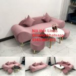 Nội Thất Sofa Phòng Khách Đẹp Rẻ Màu Hồng Cánh Sen Hường Phấn Nhạt Dịu Dàng Ở Tại Phú Nhuận Hcm Sg