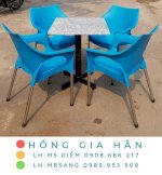 Bàn Ghế Nhựa Đúc Nữ Hoàng Hồng Gia Hân B50