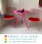 Bàn Ghế Cafe, Trà Sữa Bằng Sắt Bền Đẹp Hồng Gia Hân B51