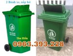 Thùng Rác Công Cộng, Thùng Rác Nhựa Nắp Hở Có Bánh Xe