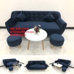 Bộ Bàn Ghế Salon Sa Lông Băng Nệm Sofa Băng Dài Phòng Khách Hiện Đại Màu Xanh Dương Nước Biển Đậm Nhung Mềm Giá Rẻ Ở Tại Đông Hà Quảng Trị