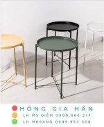 Bàn Tròn Sắt Xếp Gọn Nhiều Màu Hồng Gia Hân N008