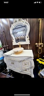 Tủ Lavabo Tân Cổ Điển Tại Hà Nội, Tủ Lavao Dát Vàng, Tủ Lavabo Cẩm Thạch