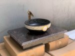 Chậu Rửa Lavabo Hoa Văn Gốm Đen