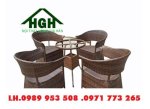 Bàn Ghế Mây Nhựa Nhà Hàng Khách Sạn Hồng Gia Hân Ms40