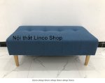 Ghế Đôn Sofa Chữ Nhật Màu Xanh Dương Vải Bố Giá Rẻ Tại Linco Shop Nghệ An