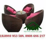 Ghế Cafe Mây Nhựa Hồng Gia Hân Ms66