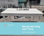 Bán Rẻ Bàn Ăn Gỗ Màu Trắng 1M4*70Cm Tồn Kho