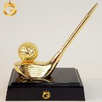 Biểu Tượng Golf Bằng Đồng Mạ Vàng Cao Cấp - Đồ Đồng Ngọc Tùng